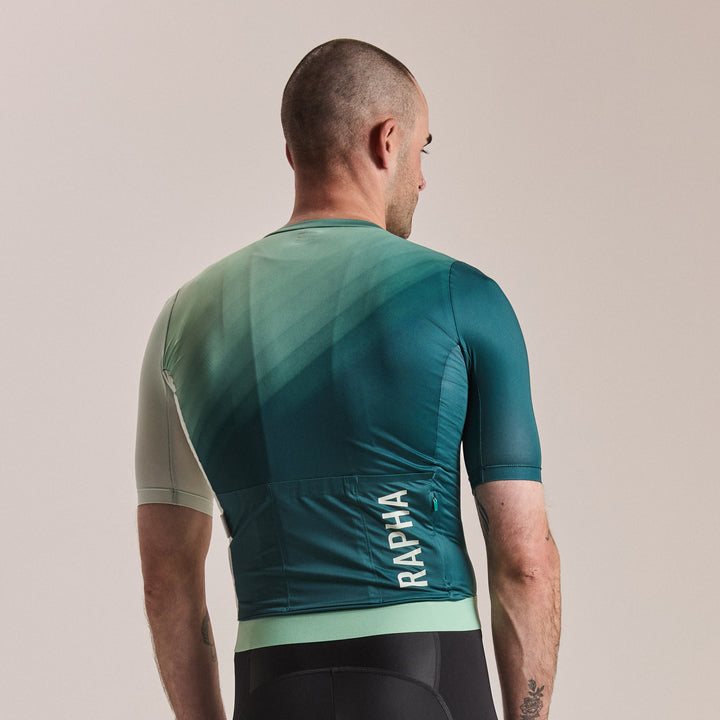 Rapha Men's Pro Team Training Jersey III (Surface Print - Green) - Dragonspine Cycling