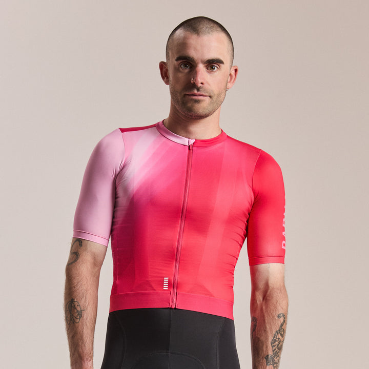 Rapha Men's Pro Team Training Jersey III (Surface Print - Pink) - Dragonspine Cycling