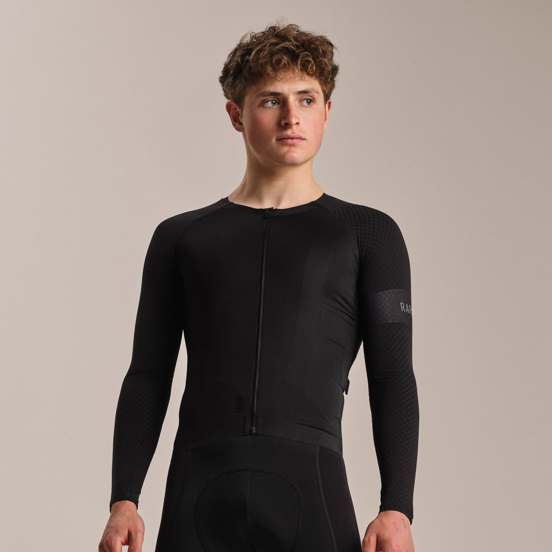 Rapha Men's Pro Team Long Sleeve Aero Jersey (Black/Black) - Dragonspine Cycling