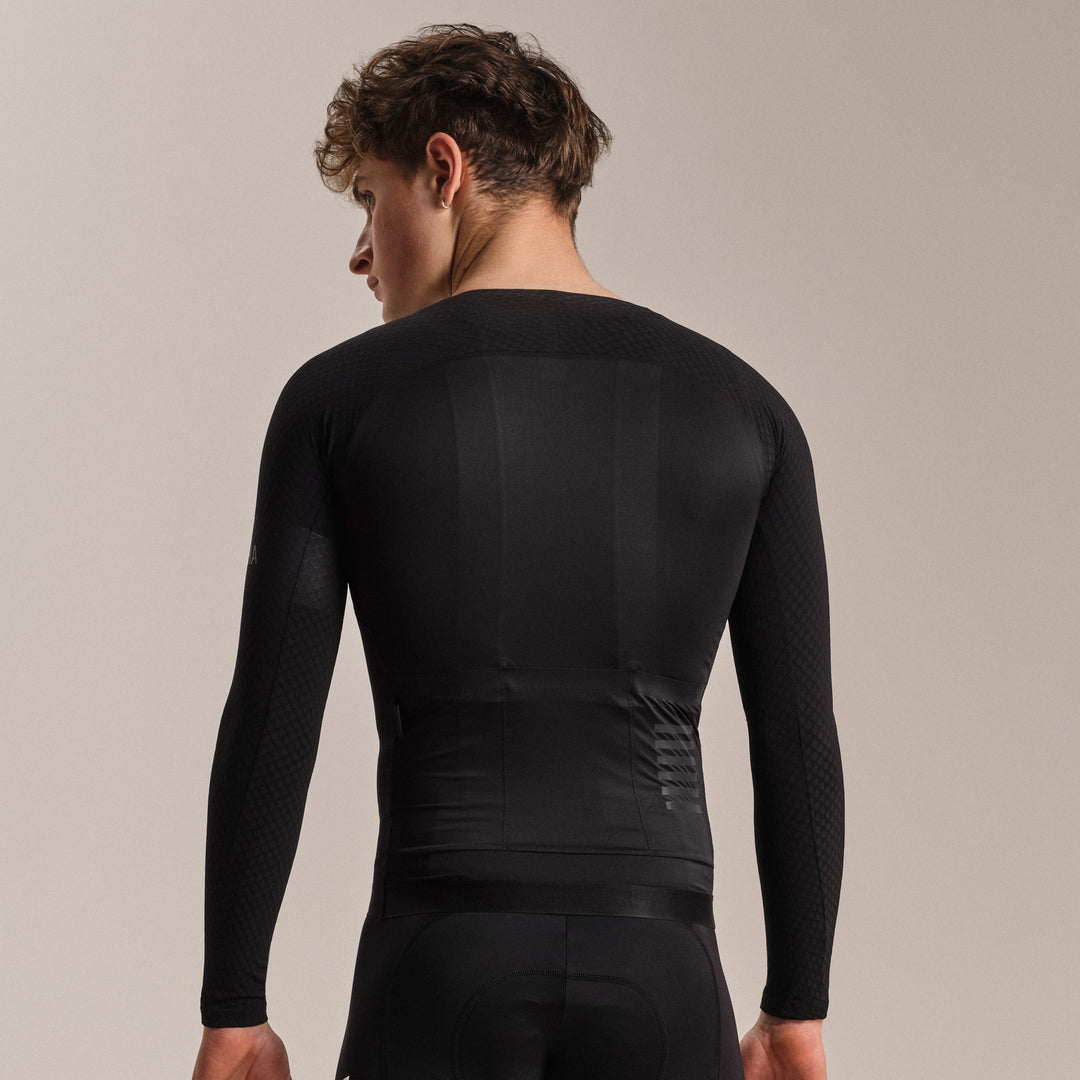 Rapha Men's Pro Team Long Sleeve Aero Jersey (Black/Black) - Dragonspine Cycling
