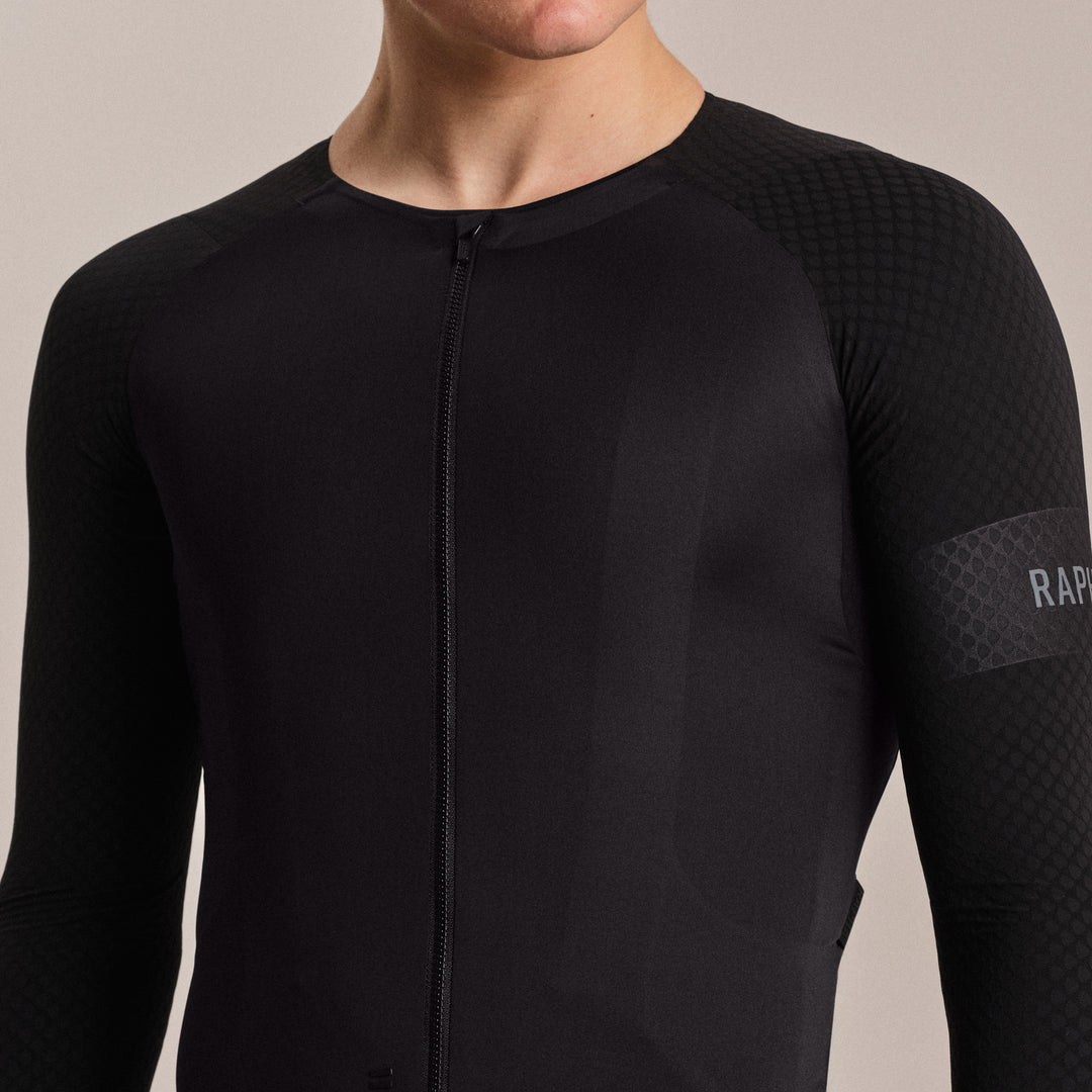 Rapha Men's Pro Team Long Sleeve Aero Jersey (Black/Black) - Dragonspine Cycling