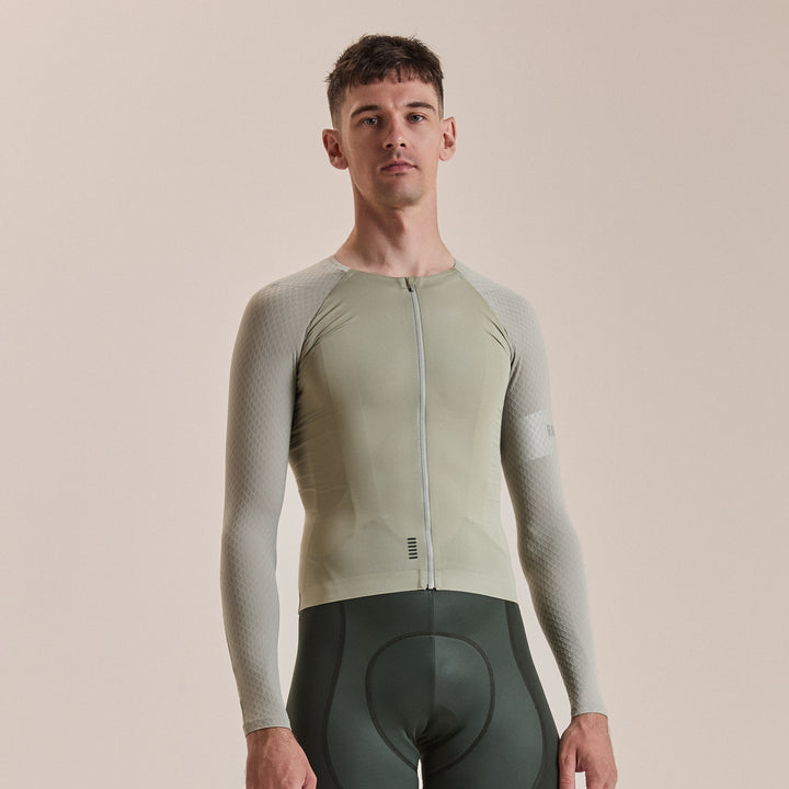 Rapha Men's Pro Team Long Sleeve Aero Jersey (Seagrass/Silver Reflective) - Dragonspine Cycling