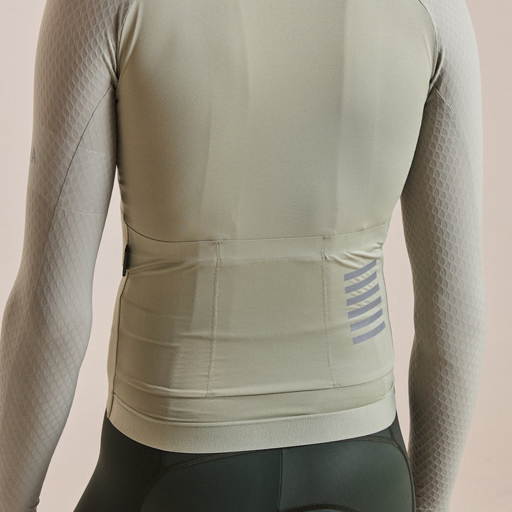 Rapha Men's Pro Team Long Sleeve Aero Jersey (Seagrass/Silver Reflective) - Dragonspine Cycling