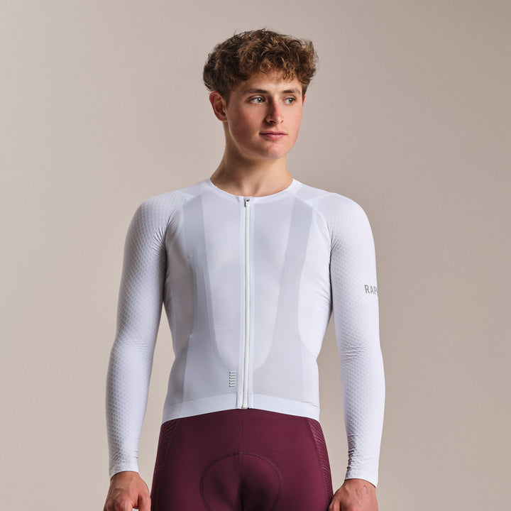 Rapha Men's Pro Team Long Sleeve Aero Jersey (White/White) - Dragonspine Cycling