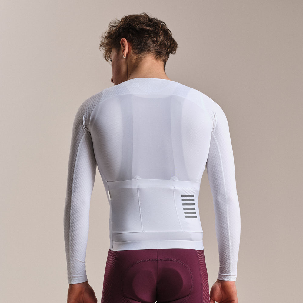 Rapha Men's Pro Team Long Sleeve Aero Jersey (White/White) - Dragonspine Cycling