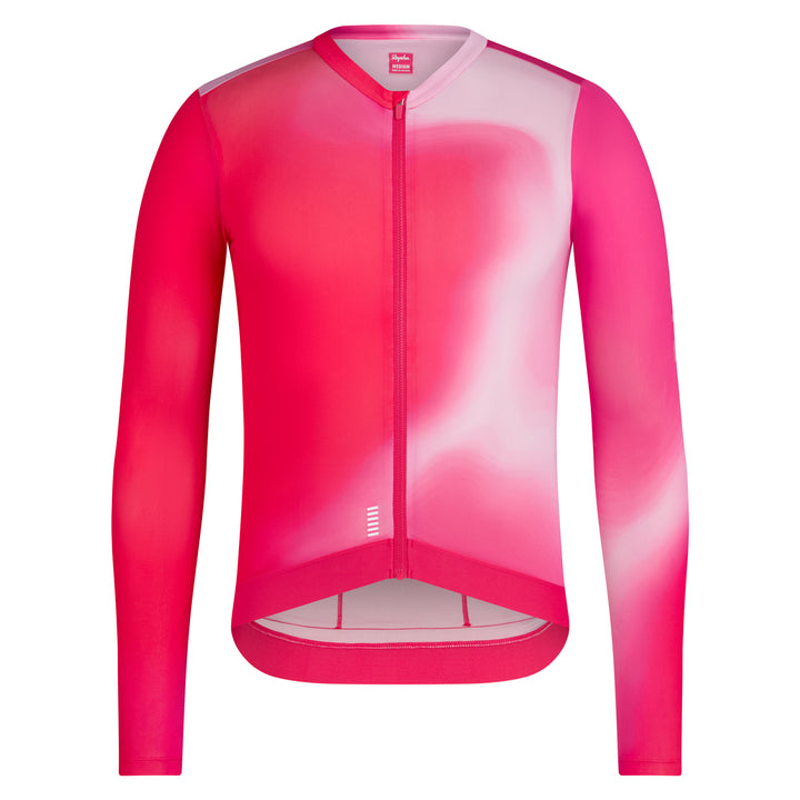 Rapha Men's Pro Team Long Sleeve Lightweight Jersey III (Surface Print - Pink) - Dragonspine Cycling