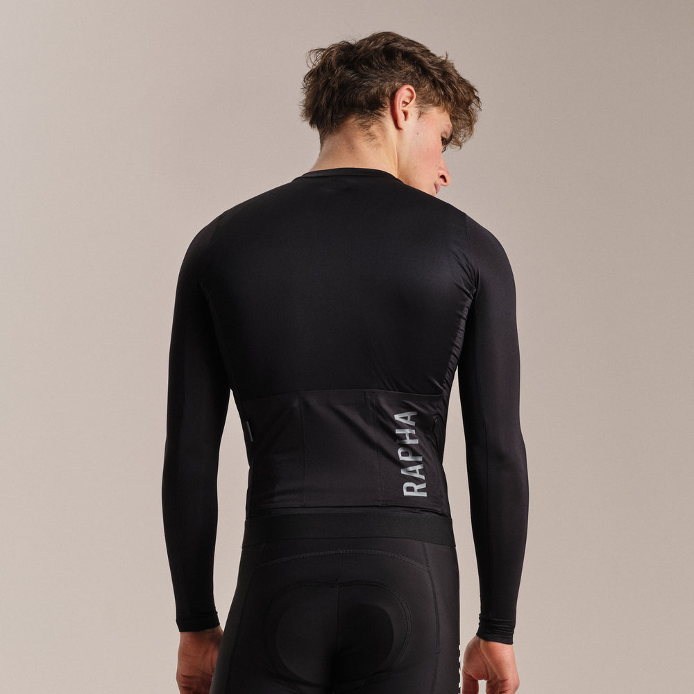 Rapha Men's Pro Team Long Sleeve Lightweight Jersey III (Black/Dark Grey) - Dragonspine Cycling