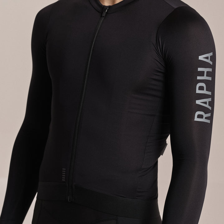 Rapha Men's Pro Team Long Sleeve Lightweight Jersey III (Black/Dark Grey) - Dragonspine Cycling