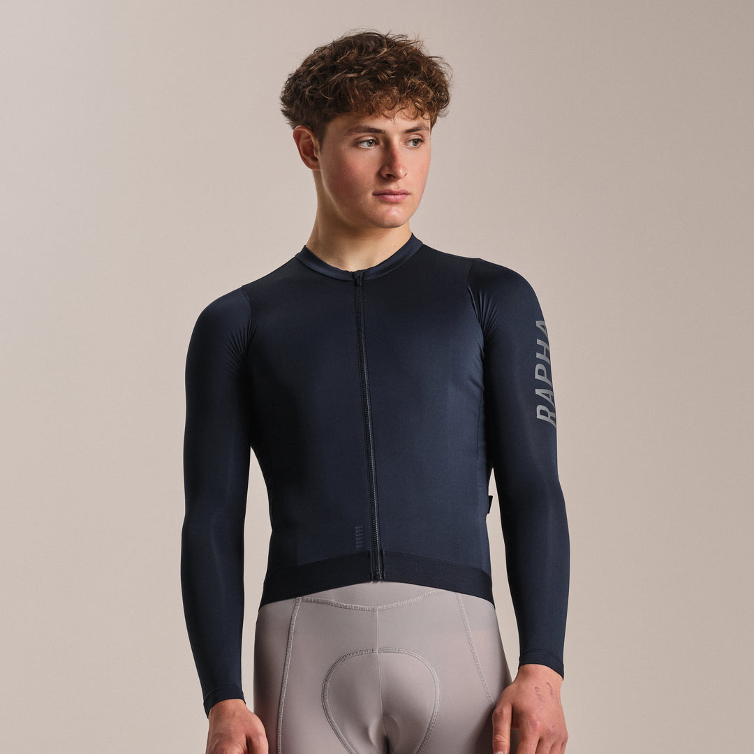 Rapha Men's Pro Team Long Sleeve Lightweight Jersey III (Carbon/Dark Grey) - Dragonspine Cycling