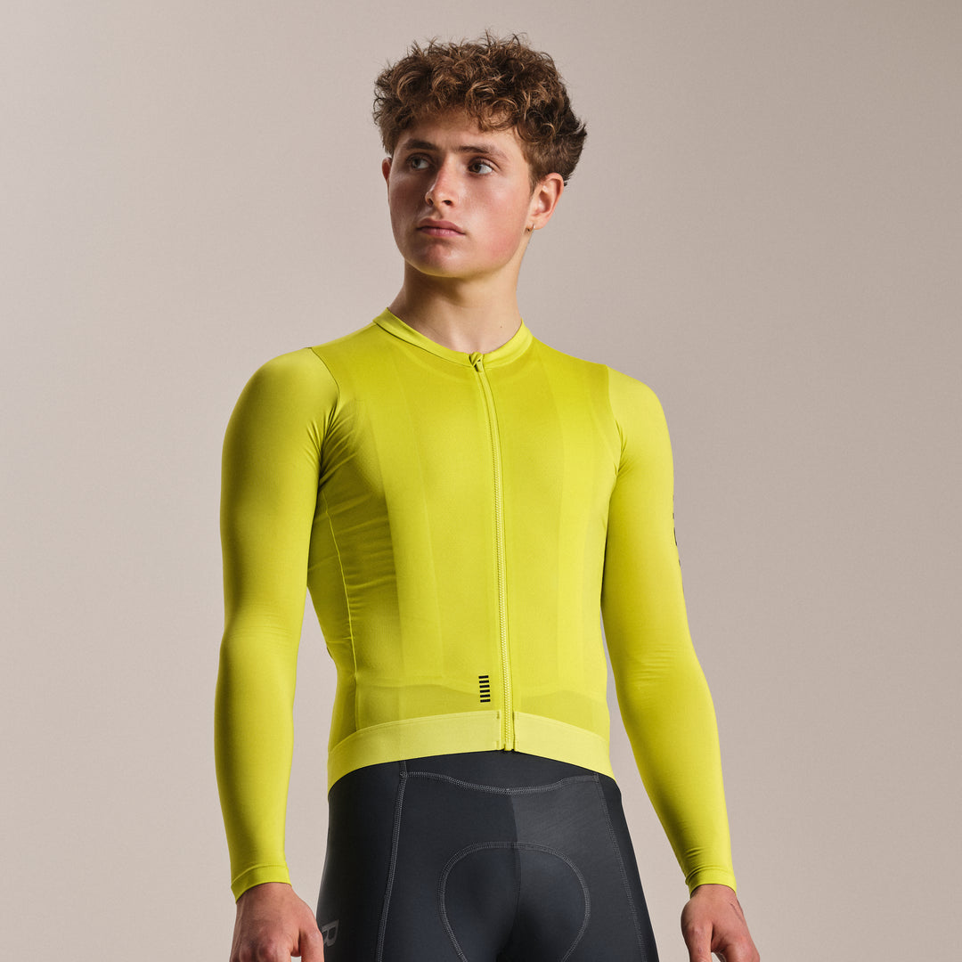 Rapha Men's Pro Team Long Sleeve Lightweight Jersey III (Chartreuse/Black) - Dragonspine Cycling