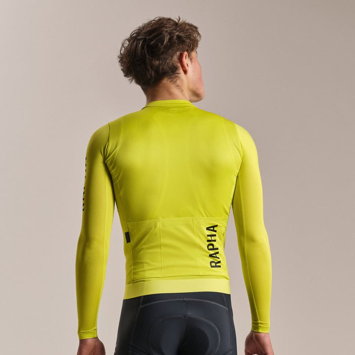 Rapha Men's Pro Team Long Sleeve Lightweight Jersey III (Chartreuse/Black) - Dragonspine Cycling