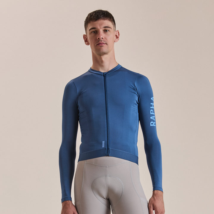 Rapha Men's Pro Team Long Sleeve Lightweight Jersey III (Denim Blue/Bluebell) - Dragonspine Cycling