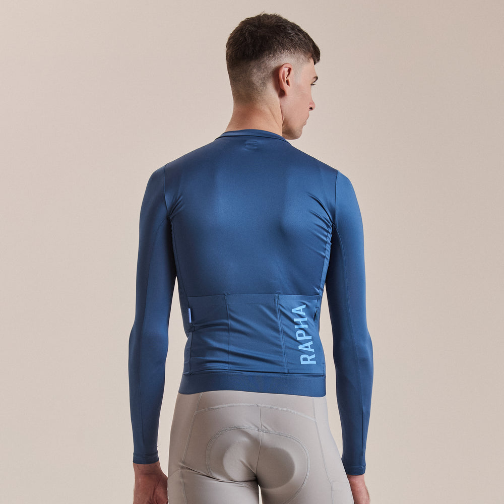 Rapha Men's Pro Team Long Sleeve Lightweight Jersey III (Denim Blue/Bluebell) - Dragonspine Cycling