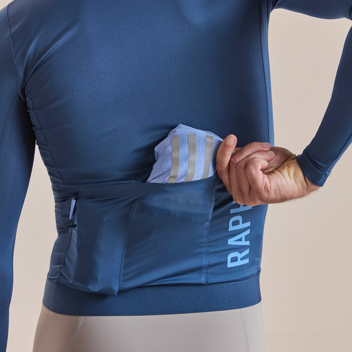 Rapha Men's Pro Team Long Sleeve Lightweight Jersey III (Denim Blue/Bluebell) - Dragonspine Cycling
