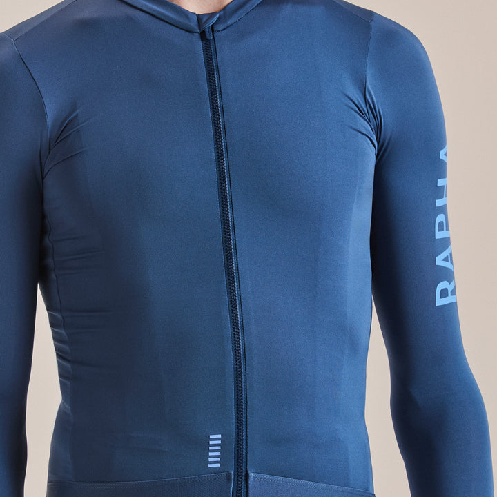 Rapha Men's Pro Team Long Sleeve Lightweight Jersey III (Denim Blue/Bluebell) - Dragonspine Cycling