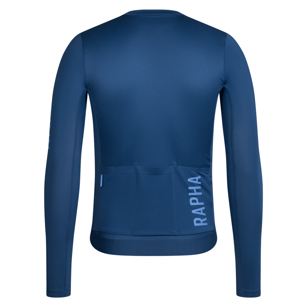 Rapha Men's Pro Team Long Sleeve Lightweight Jersey III (Denim Blue/Bluebell) - Dragonspine Cycling