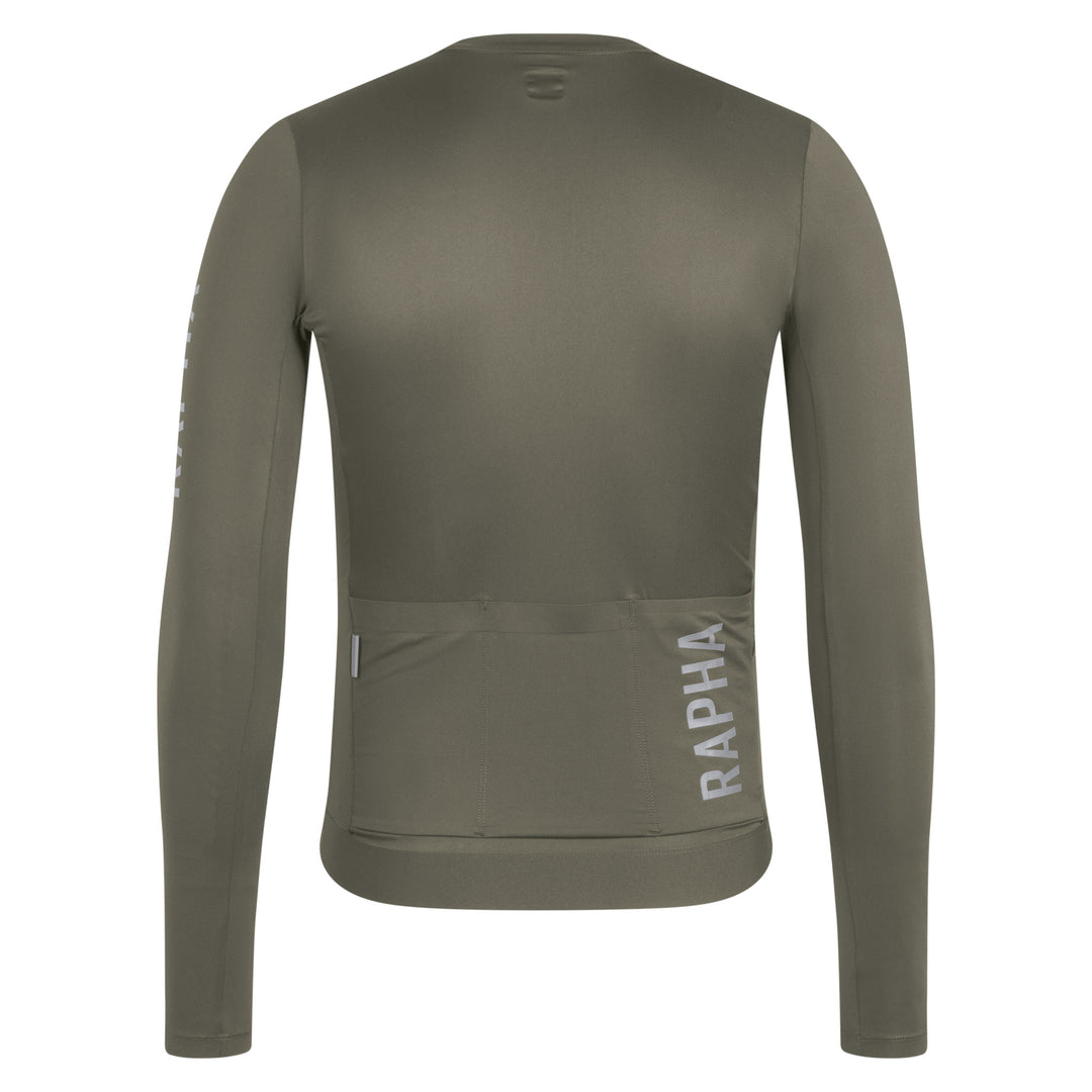 Rapha Men's Pro Team Long Sleeve Lightweight Jersey III (Moss Green/Smoky Silver) - Dragonspine Cycling