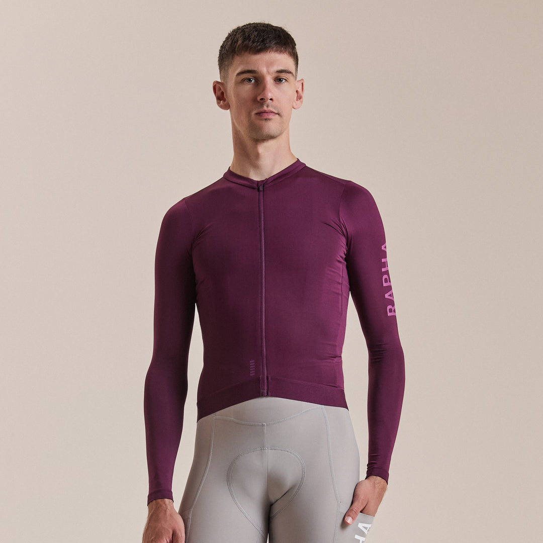 Rapha Men's Pro Team Long Sleeve Lightweight Jersey III (Plum/Deep Magenta) - Dragonspine Cycling