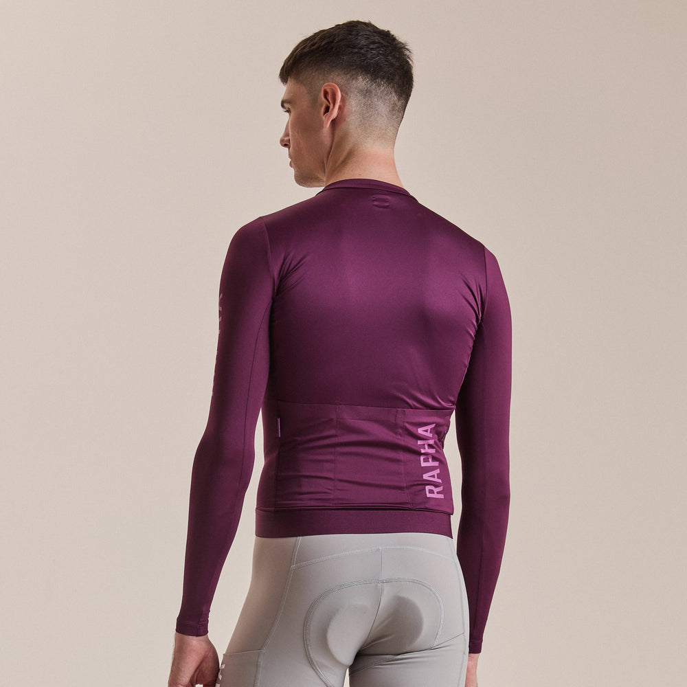 Rapha Men's Pro Team Long Sleeve Lightweight Jersey III (Plum/Deep Magenta) - Dragonspine Cycling