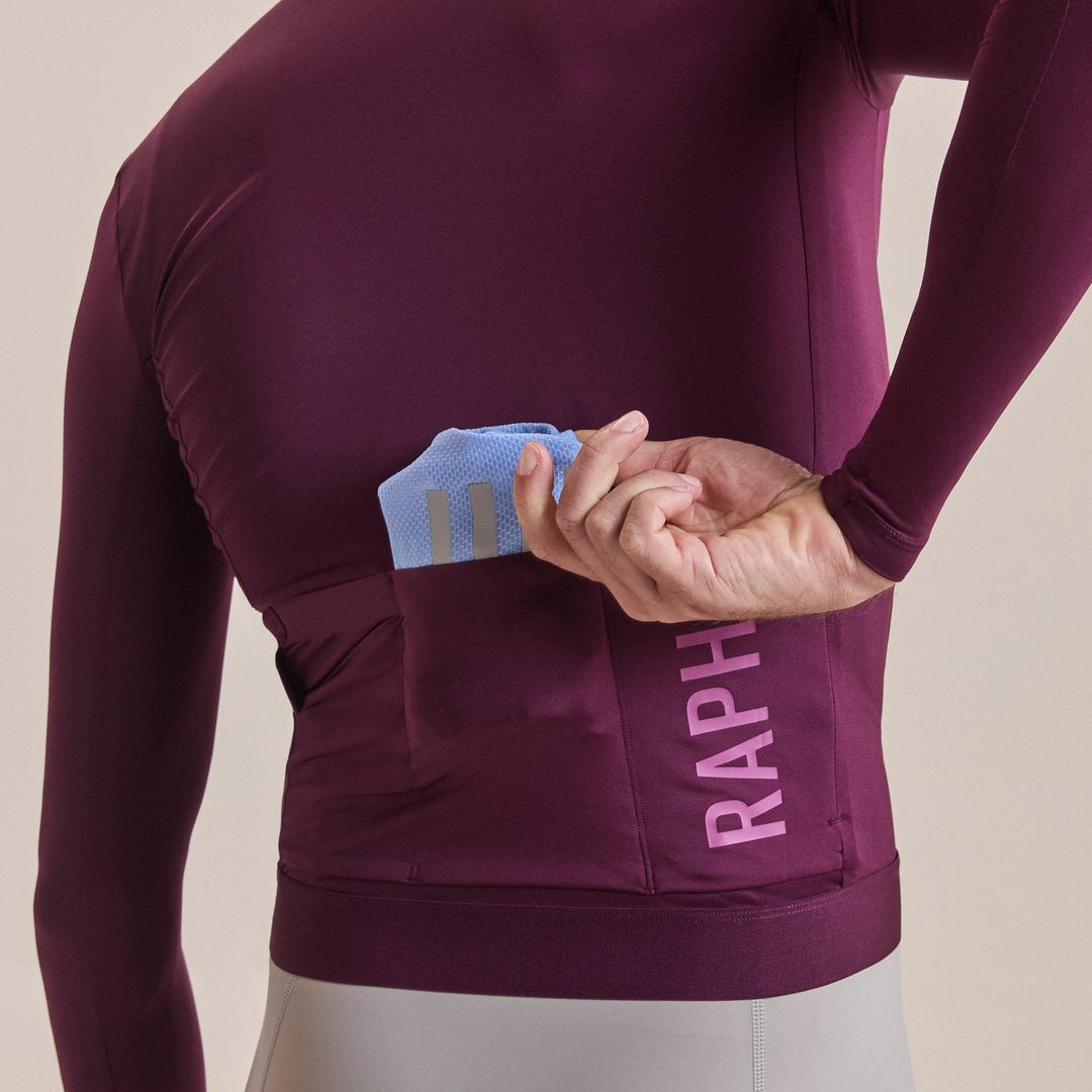 Rapha Men's Pro Team Long Sleeve Lightweight Jersey III (Plum/Deep Magenta) - Dragonspine Cycling