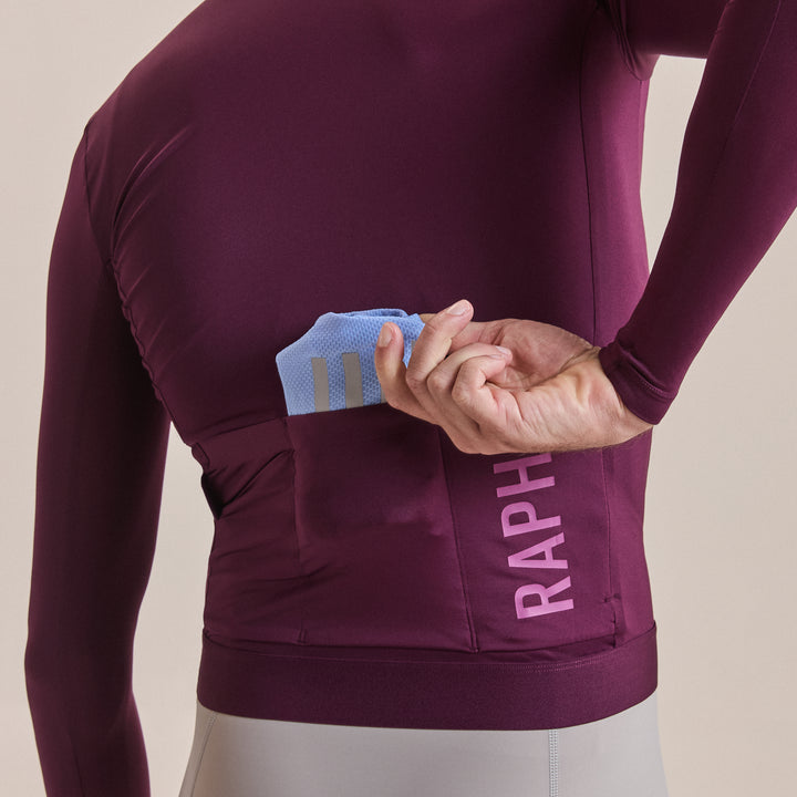 Rapha Men's Pro Team Long Sleeve Lightweight Jersey III (Plum/Deep Magenta) - Dragonspine Cycling