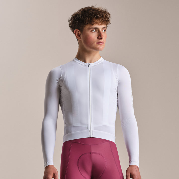 Rapha Men's Pro Team Long Sleeve Lightweight Jersey III (White/Silver) - Dragonspine Cycling