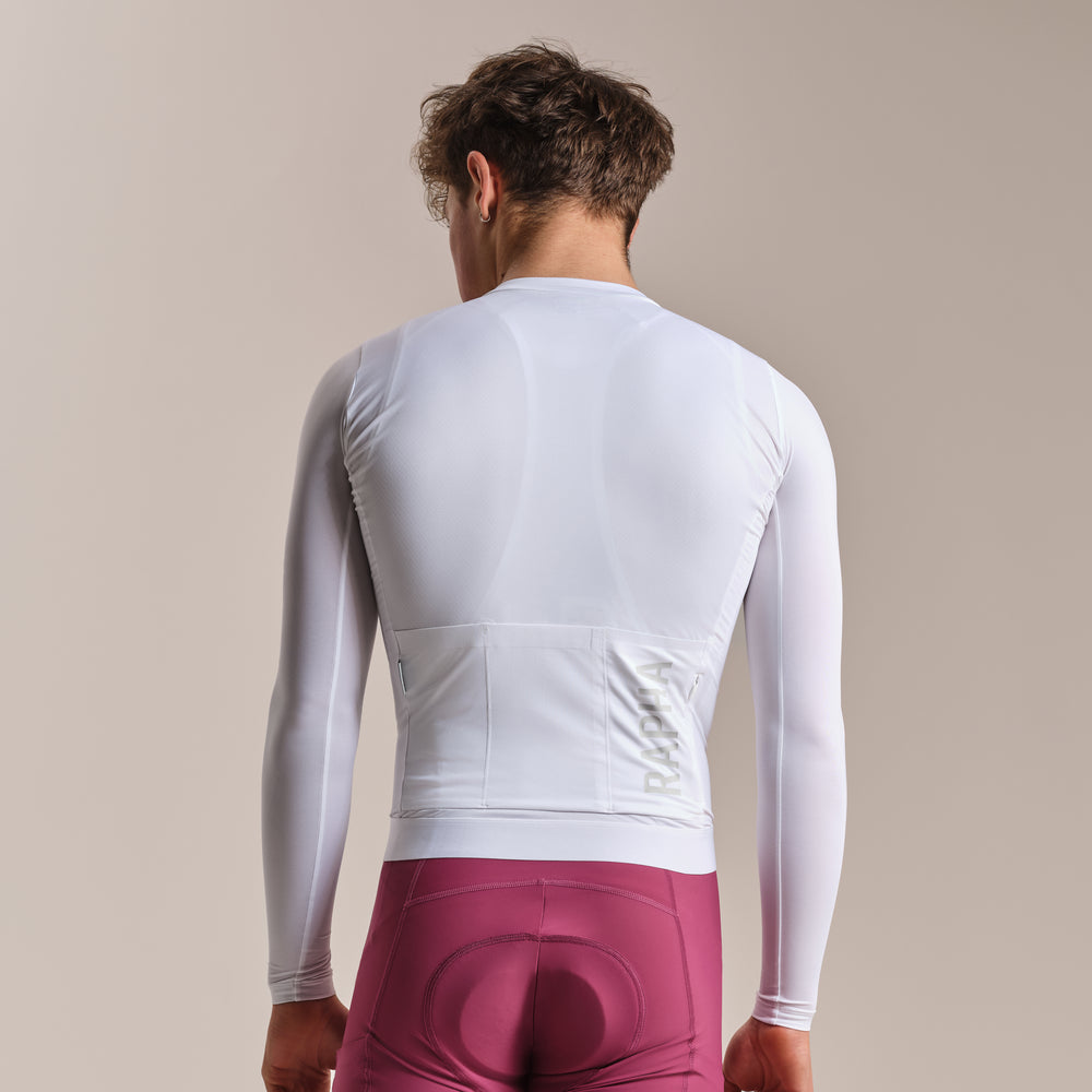 Rapha Men's Pro Team Long Sleeve Lightweight Jersey III (White/Silver) - Dragonspine Cycling