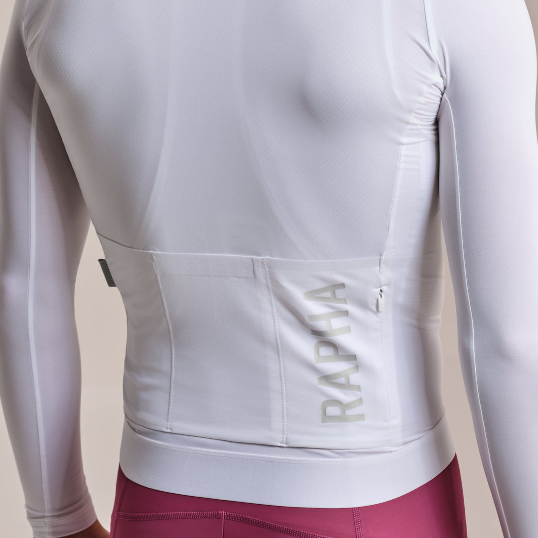 Rapha Men's Pro Team Long Sleeve Lightweight Jersey III (White/Silver) - Dragonspine Cycling