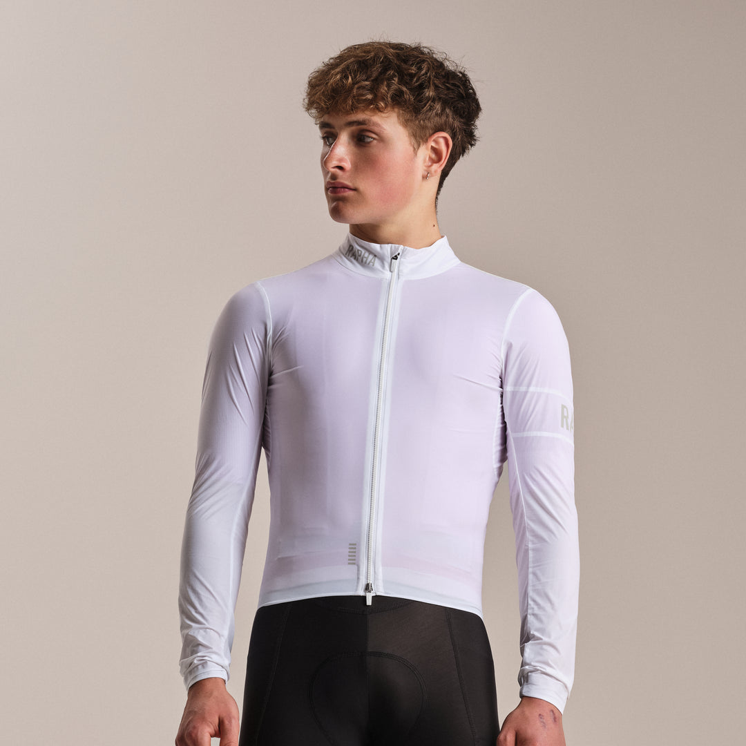 Rapha Men's Pro Team Lightweight Wind Jacket II (White/Silver) - Dragonspine Cycling