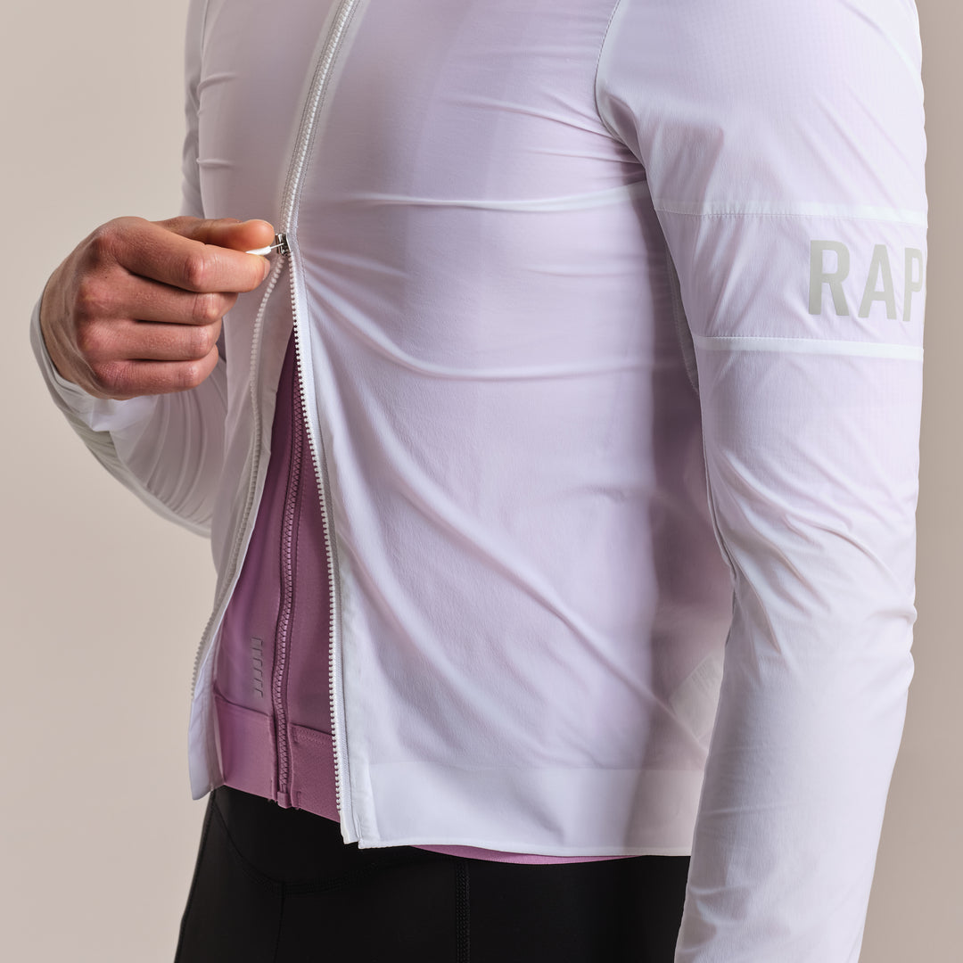 Rapha Men's Pro Team Lightweight Wind Jacket II (White/Silver) - Dragonspine Cycling