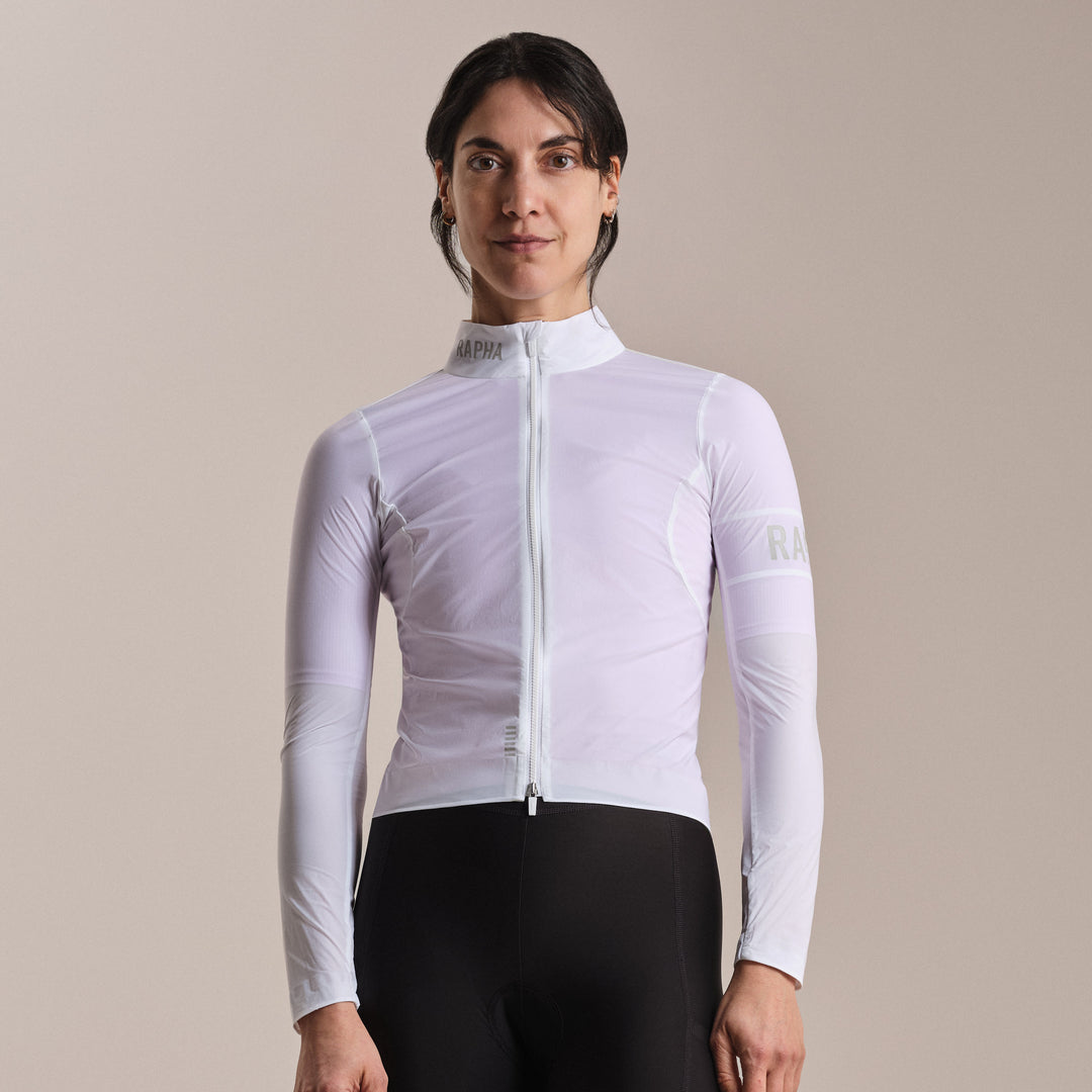 Rapha Women's Pro Team Lightweight Wind Jacket II (White/Silver) - Dragonspine Cycling