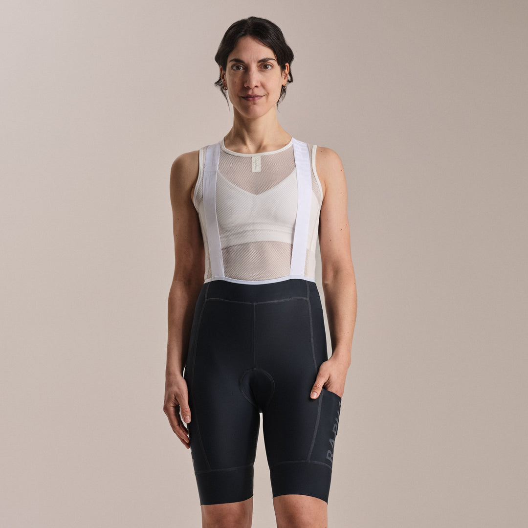 Rapha Women's Pro Team Cargo Bib Shorts - Regular (Carbon/Dark Grey) - Dragonspine Cycling