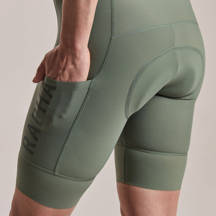 Rapha Women's Pro Team Cargo Bib Shorts - Regular (Laurel/White) - Dragonspine Cycling