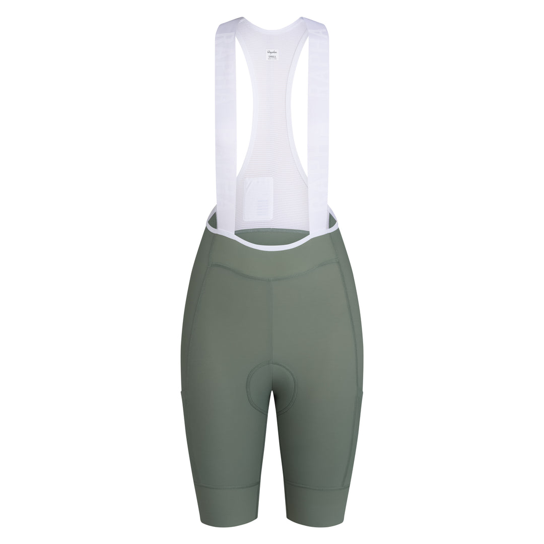 Rapha Women's Pro Team Cargo Bib Shorts - Regular (Laurel/White) - Dragonspine Cycling