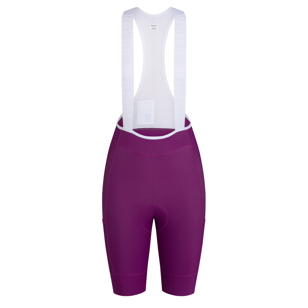 Rapha Women's Pro Team Cargo Bib Shorts - Regular (Deep Magenta/White) - Dragonspine Cycling