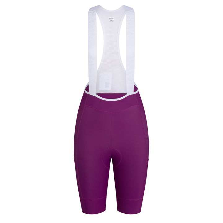 Rapha Women's Pro Team Cargo Bib Shorts - Regular (Deep Magenta/White) - Dragonspine Cycling