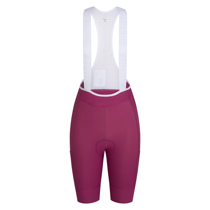 Rapha Women's Pro Team Cargo Bib Shorts - Regular (Raspberry/White) - Dragonspine Cycling