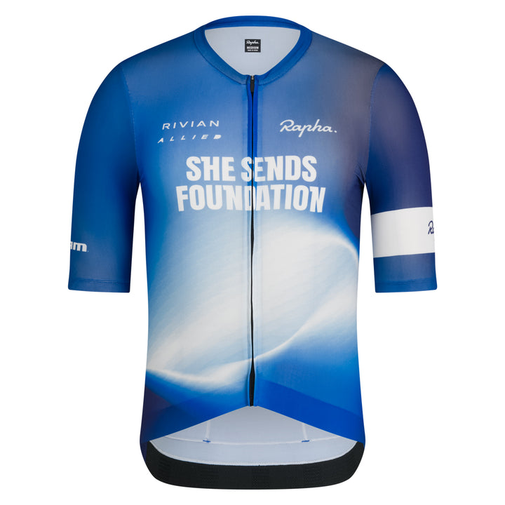 Rapha Kate Courtney Men's Pro Team Rouleur Jersey (Fossil Blue/Cornflower) - Dragonspine Cycling