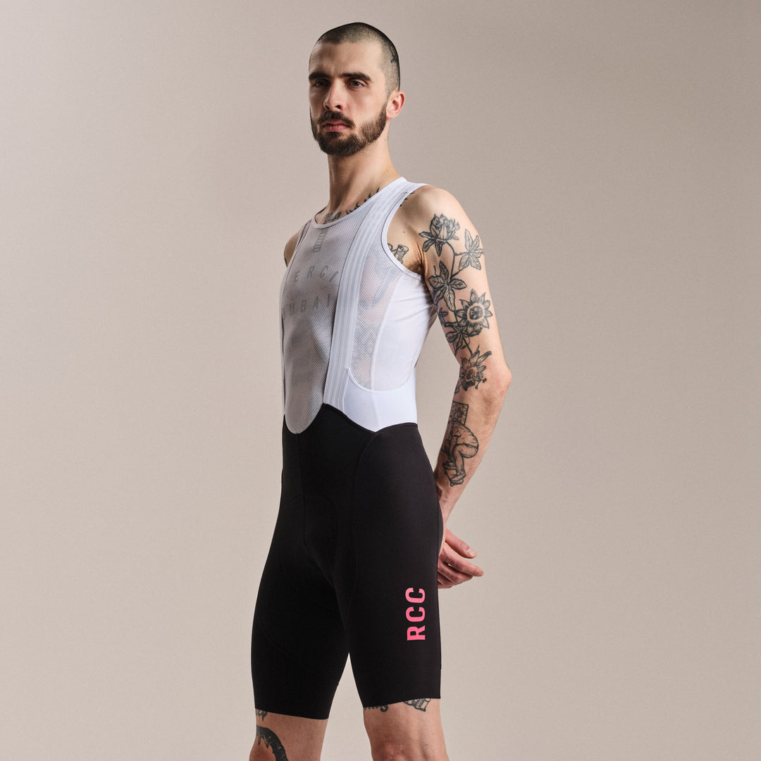 Rapha Men's RCC Pro Team Bib Shorts III (Black/High-Vis Pink) - Dragonspine Cycling