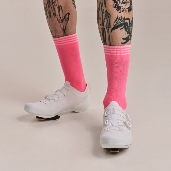 Rapha RCC Pro Team Socks - Regular (High-Vis Pink/Fog) - Dragonspine Cycling