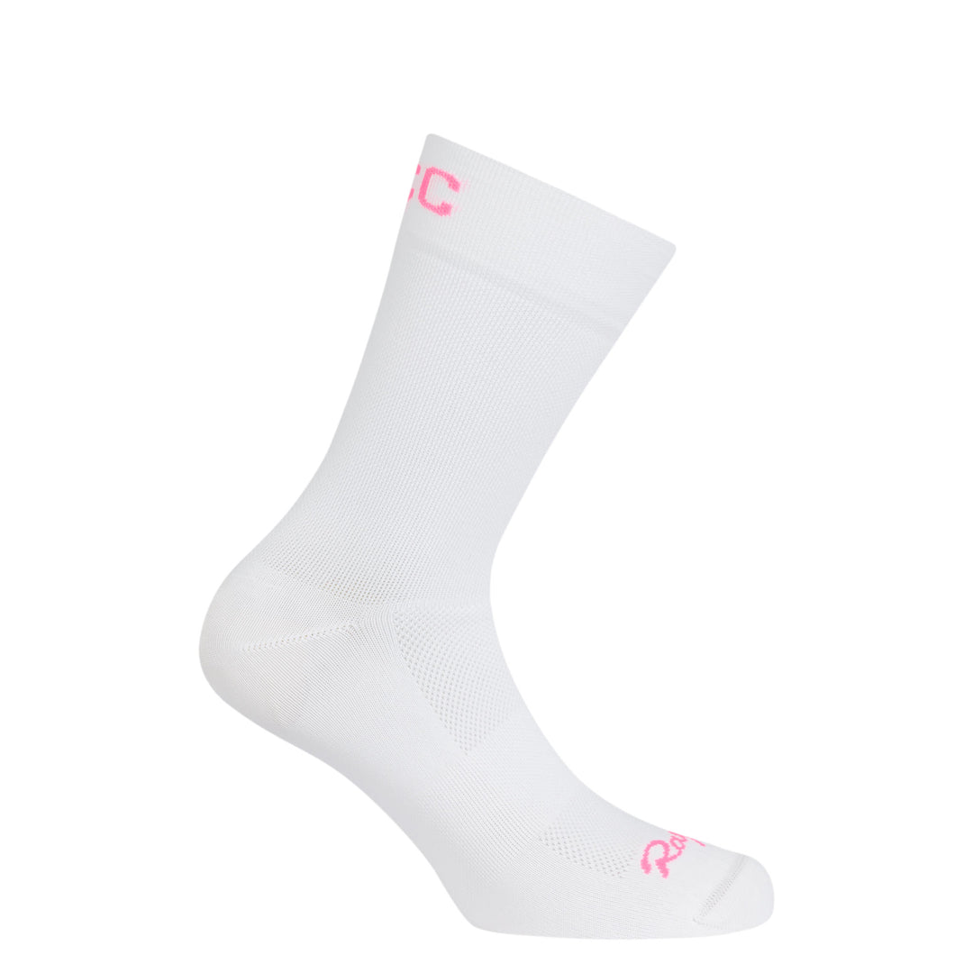 Rapha RCC Pro Team Socks - Regular (White/High-Vis Pink) - Dragonspine Cycling