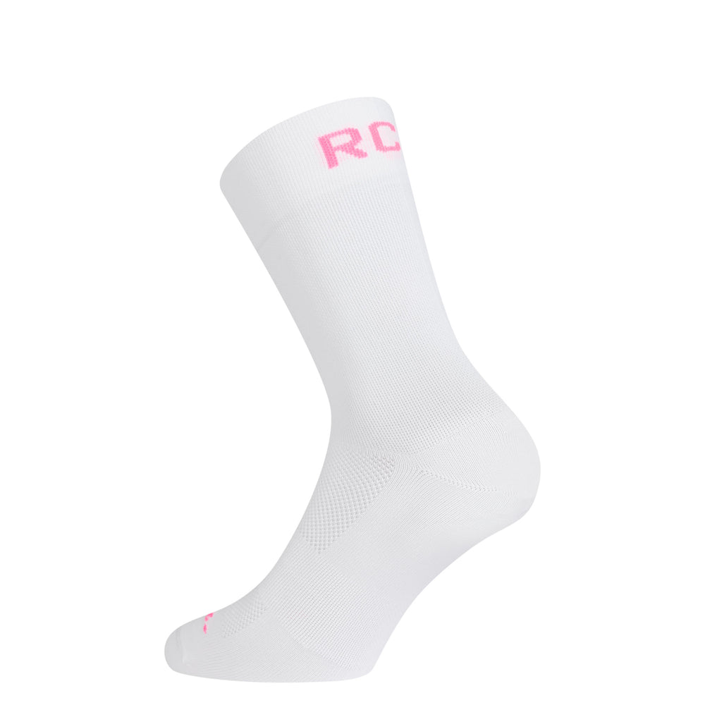 Rapha RCC Pro Team Socks - Regular (White/High-Vis Pink) - Dragonspine Cycling