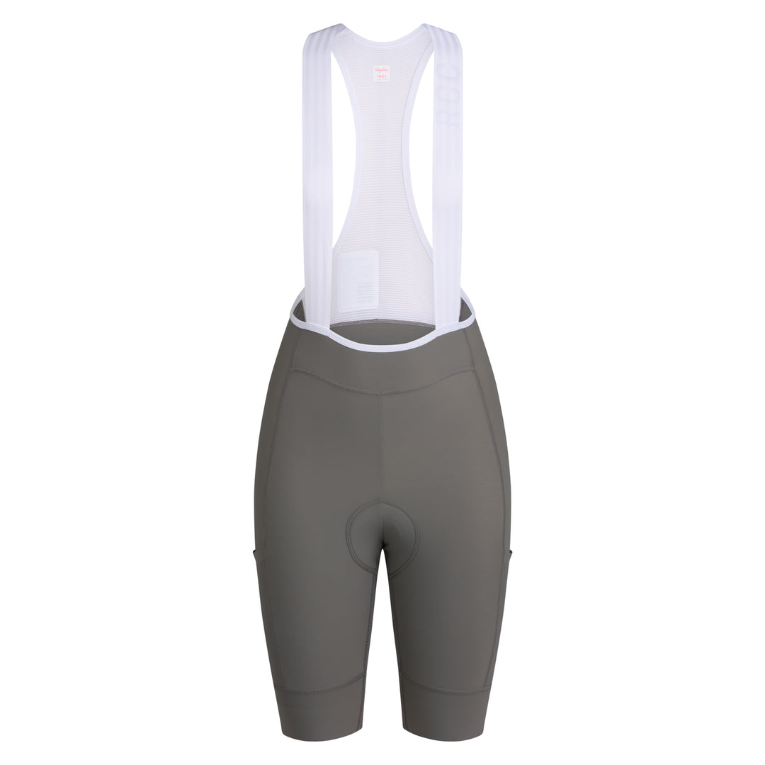 Rapha Women's RCC Pro Team Cargo Bib Shorts - Regular (Smoke/White) - Dragonspine Cycling