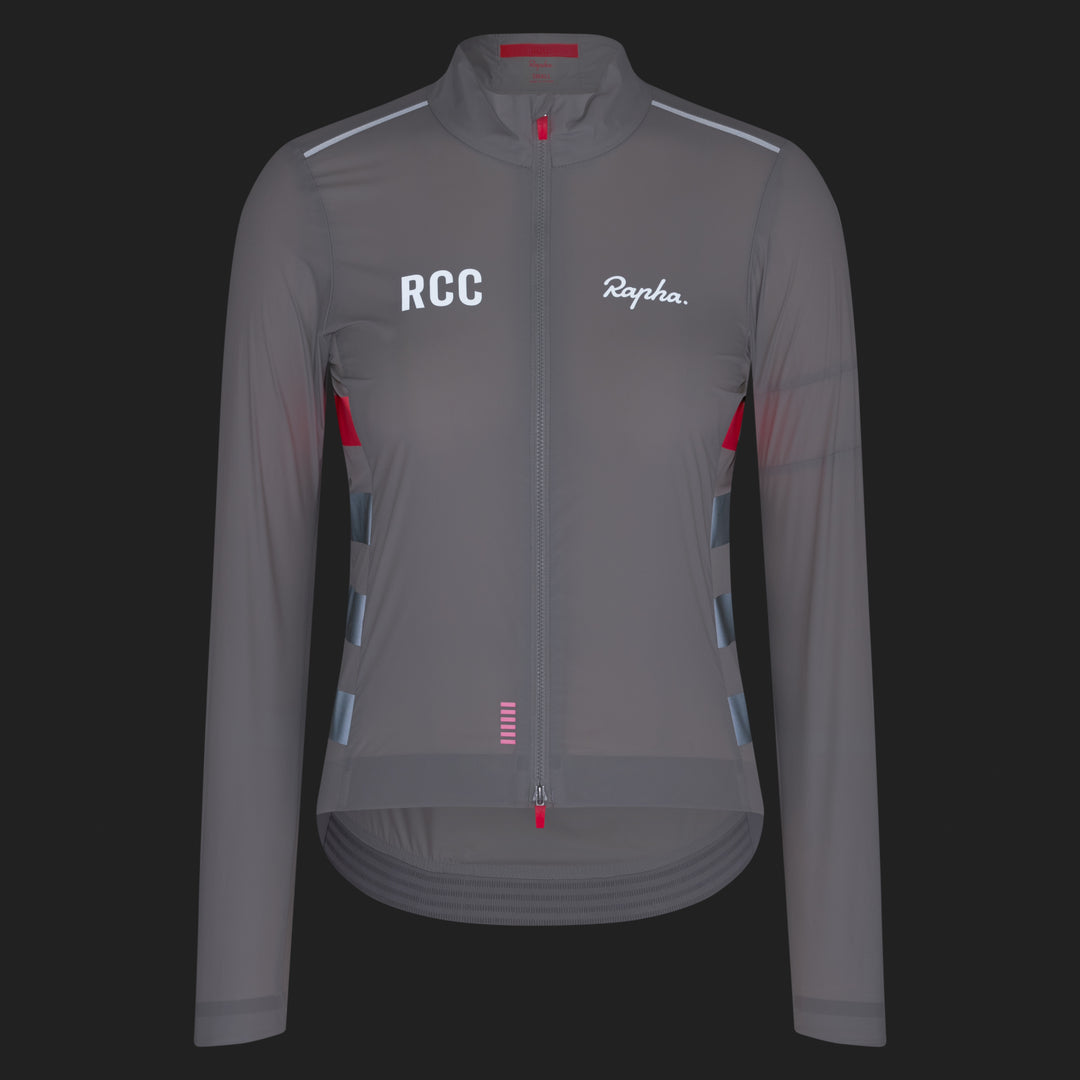 Rapha Women's RCC Pro Team Lightweight Wind Jacket (Grey/Smoke) - Dragonspine Cycling