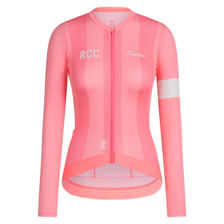 Rapha Women's RCC Pro Team Long Sleeve LW Jersey (Light Pink/High-Vis Pink) - Dragonspine Cycling