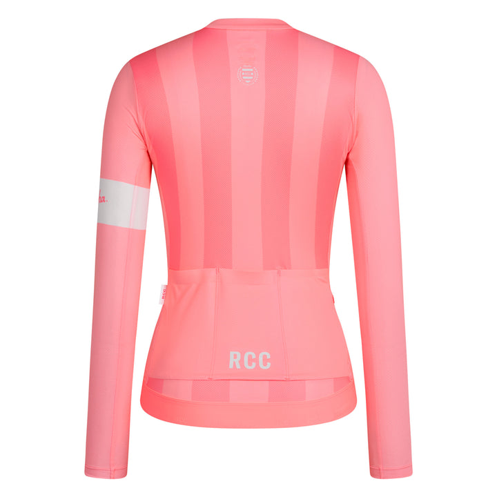 Rapha Women's RCC Pro Team Long Sleeve LW Jersey (Light Pink/High-Vis Pink) - Dragonspine Cycling