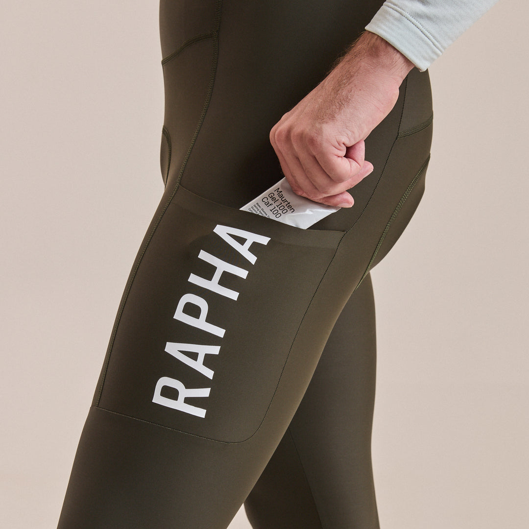 Rapha Men's Pro Team Lightweight Cargo Tights (Bottle Green/White) - Dragonspine Cycling