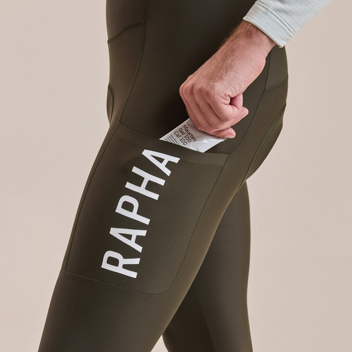 Rapha Men's Pro Team Lightweight Cargo Tights (Bottle Green/White) - Dragonspine Cycling