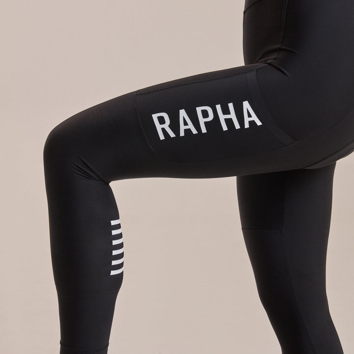 Rapha Women's Pro Team Lightweight Cargo Tights (Black/White) - Dragonspine Cycling