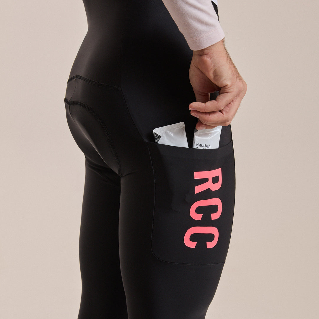 Rapha Men's RCC Pro Team Lightweight Cargo Tights (Black/High-Vis Pink) - Dragonspine Cycling